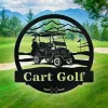 Golf Cart Monogram Custom Name Metal Sign, Personalized Name Cut Metal Sign Wall Hanging Decor