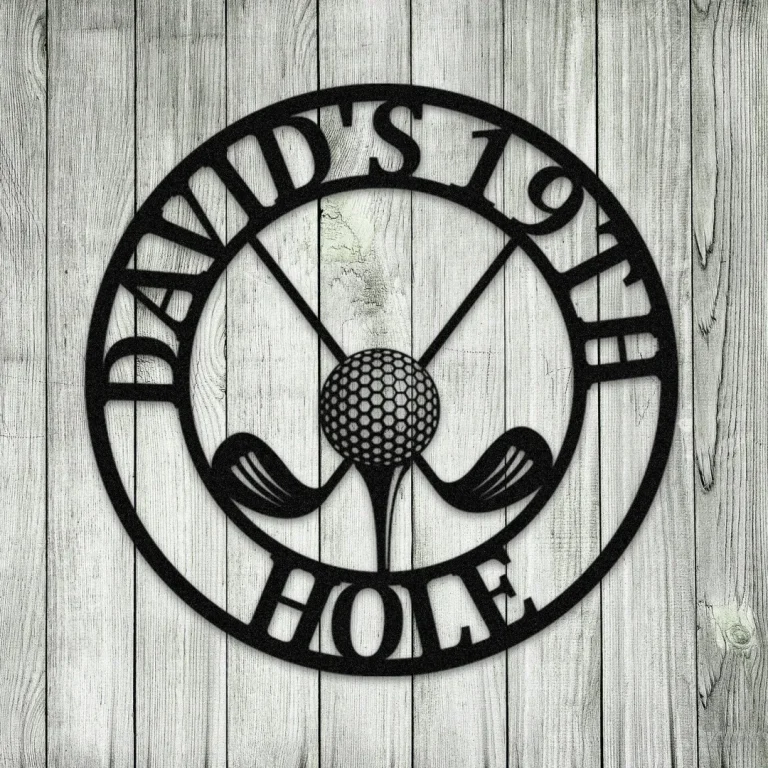 Personalized 19th Hole Golf Metal Sign, Home Decoration