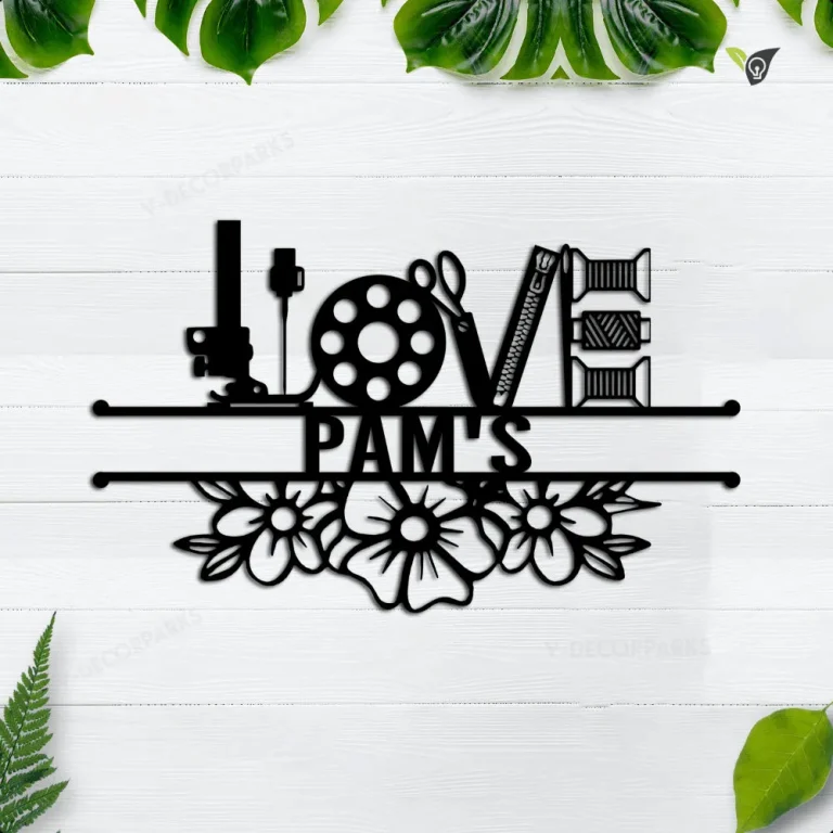Custom Floral Sewing Metal Sign Art, Sewing Room Sign, Sewing Sign, Metal Sewing Sign, Quilting Sign, Sewing Lover, Sign Decoration