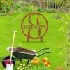 Customized Family Name Rustic Metal Garden Sign, Steel Wedding Gift