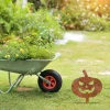 Rusty Jack O Lantern Metal Garden Decor, Jack O Lantern Pumpkin Halloween Welded Sign