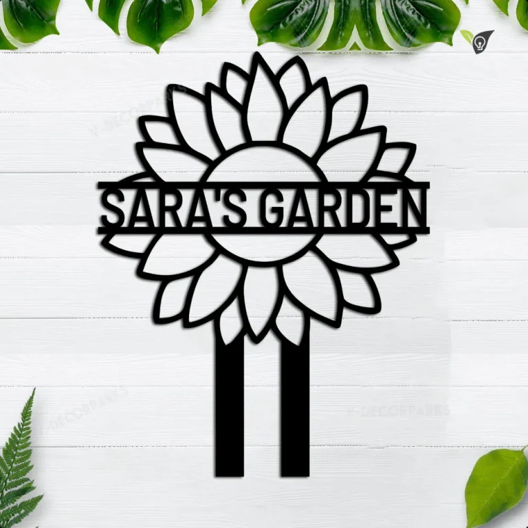 Personalized Garden Metal Wall Art, Metal Garden Stake Sign, Custom Gardener Name Signs, Metal Yard Art