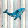 Humpback Whale With Ocean Scene Inside Metal Wall Art, Humpback Whale Metallic Beach Accent