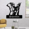 Hunt Lovers Customized Name Deer And Gun Metal Wall Art Cut Metal Sign