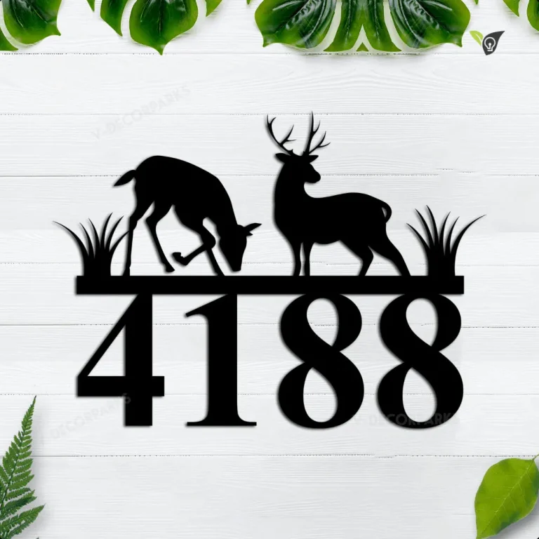 Custom Deer Address Sign, Metal Deer Sign, Deer Yard Sign, Address Sign, Yard Address Sign, Antler Address Sign