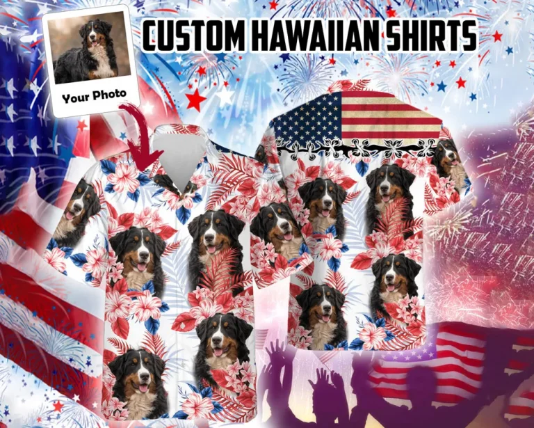 Custom Hawaiian Shirt With Face, Custom Hawaiian Shirt For Men Women Kid, Custom Hawaiian Dog Photo Shirt , Hawaiian Shirt For Family