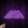 Geometric Mountain Led Lights Metal Sign Multi Colors, Mountain Wall Art, Geometric Wall Decor, Living Room Artwork, Mountain Metal Sign