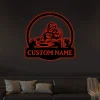 Custom Kart Racing Metal Wall Art With Led Lights, Personalized Go Kart Racing Metal Signs, Go Kart Name Metal Wall Decor