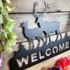 Deer Welcome Sign, Welcome Sign, Cabin Decor, Hunting Decor, Man Cave Decor, Man Cave Gifts, Hunting Gifts For Men, Metal Deer Welcome Sign