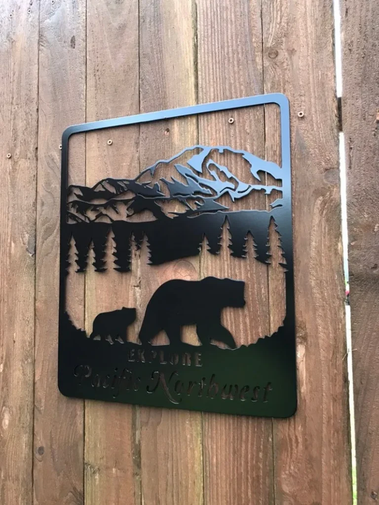 Custom Metal Moutain Sign Art