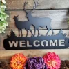 Deer Welcome Sign, Welcome Sign, Cabin Decor, Hunting Decor, Man Cave Decor, Man Cave Gifts, Hunting Gifts For Men, Metal Deer Welcome Sign