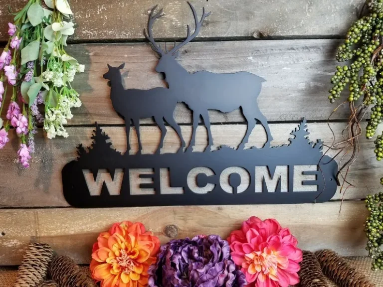 Deer Welcome Sign, Welcome Sign, Cabin Decor, Hunting Decor, Man Cave Decor, Man Cave Gifts, Hunting Gifts For Men, Metal Deer Welcome Sign