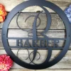 Elegant Metal Monogram, Monogram Door Hanger, Door Decor, Monogram Wall Decor, Monogram Wall Art, Metal Family Name Sign, Mothers Day Gift