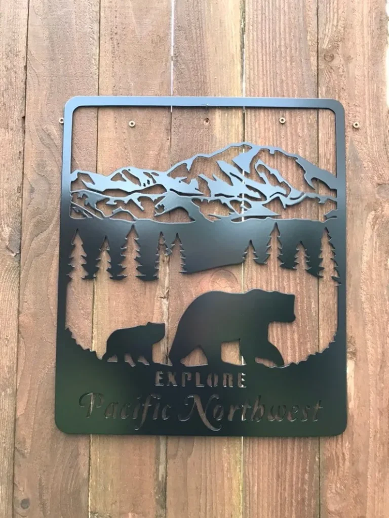 Custom Metal Moutain Sign Art