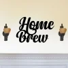 Home Brew Script Metal Word Sign, Rustic Metal Sign, Cursive Farmhouse Decor, Housewarming Gift, Metal Wall Art, Steel Word Art