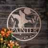 Custom Metal Duck Monogram, Duck Monogram Door Hanger, Duck Decor, Monogram Wall Art, Metal Family Name Sign, Last Name Sign
