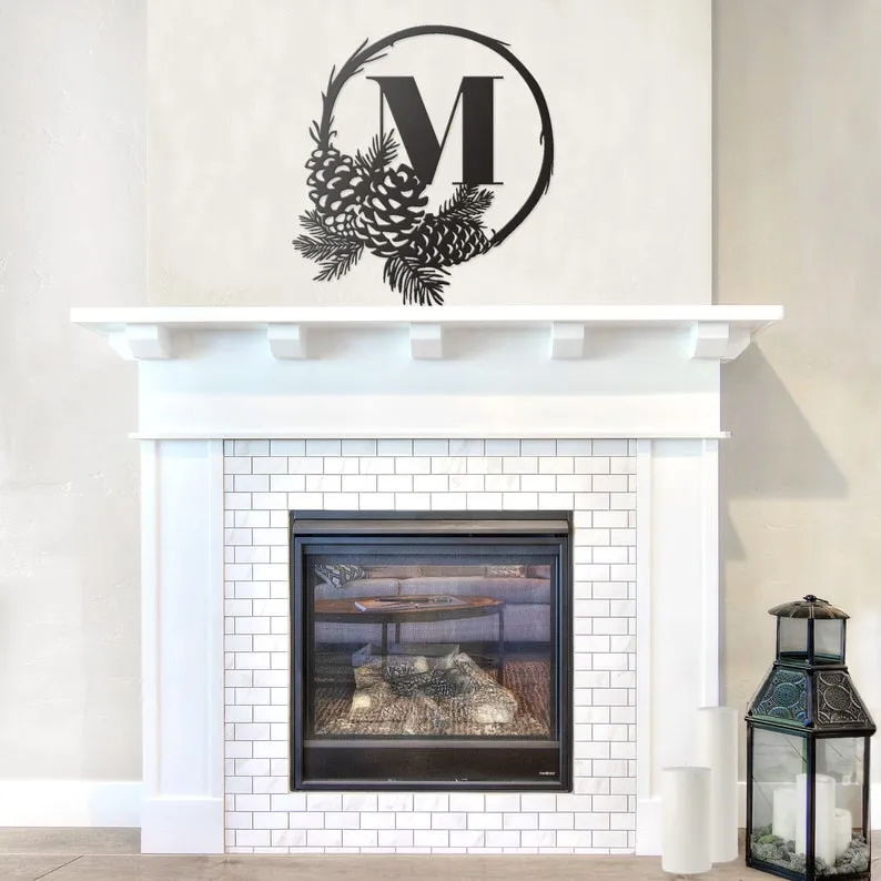 il_794xN.1902365675_3o2t.webp Rustic Metal Door Sign, Metal Monogram, Monogram Door Hanger, Door Decor, Monogram Wall Art, Metal Family Name Sign, Last Name Sign