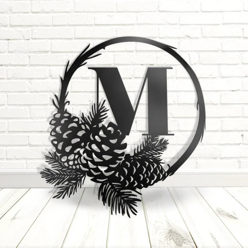 il_794xN.1902365729_on68.webp Rustic Metal Door Sign, Metal Monogram, Monogram Door Hanger, Door Decor, Monogram Wall Art, Metal Family Name Sign, Last Name Sign