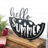 Hello Summer Watermelon Decor, Summer Metal Sign, Farmhouse, Shelf Decor, Metal Sign, Housewarming Gift, Rustic, Metal And Wood, Farm Sign