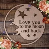 Love You To The Moon And Back Nursery Sign Metal, Nursery Wall Art, Nursery Decor, Baby Shower Gift Ideas, New Baby Gift