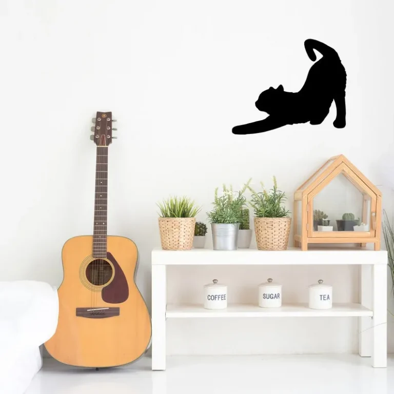 Cat Stretching Metal Art Wall Sign, Cat Lover Metal Wall Sign, Home Decor Sign, Anniversary Gift