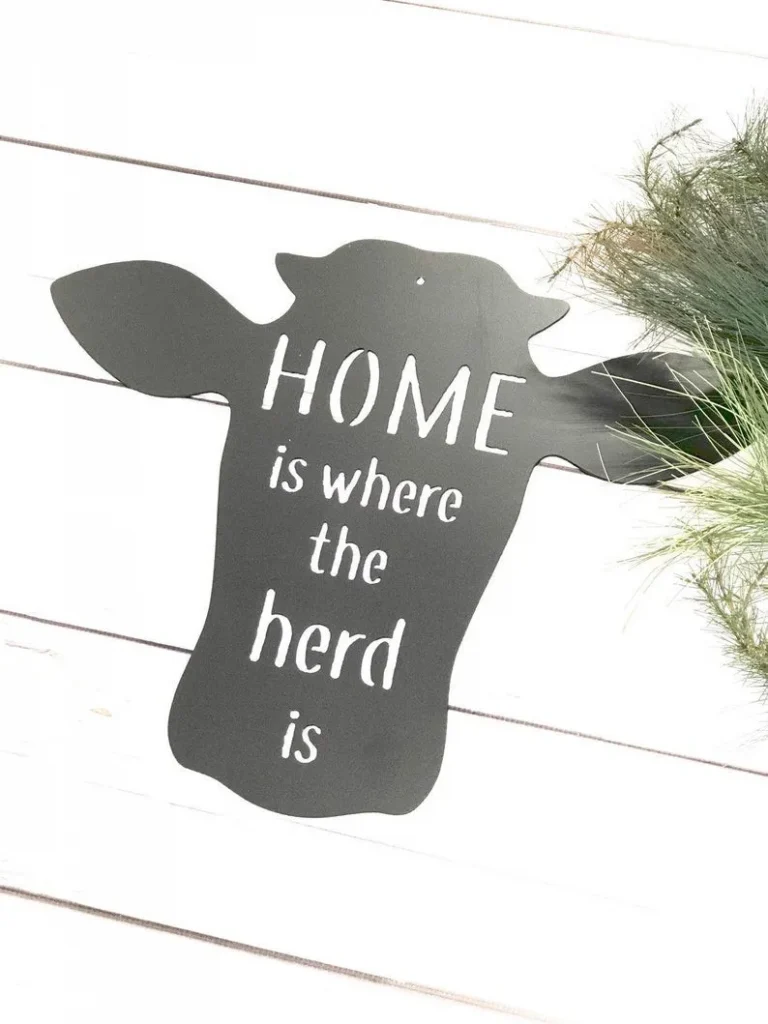 Metal Cow Sign, Metal Wall Art, Metal Sign, Farmhouse Sign, Metal Saying Sign, Rustic Metal Sign, Metal