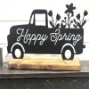 Happy Spring Metal Decor, Spring Metal Sign, Farmhouse, Shelf Decor, Metal Sign, Housewarming Gift, Rustic, Metal And Wood, Farm Sign