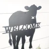 Cow Welcome Metal Decor, Metal Sign, Farmhouse, Wedding Gift, Farm Sign, Housewarming Gift, Rustic, Western Home Decor, Metal Art, Ranch