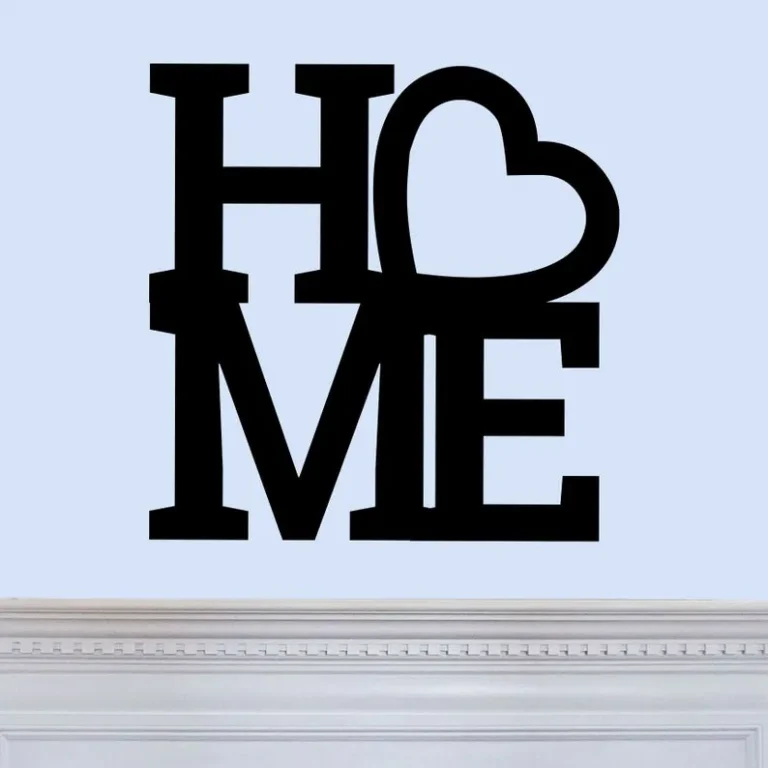 Iconic Home With Heart Graphic Laser Cut Solid Steel Decorative Home Accent Wall Sign Hanging