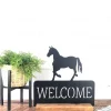 Horse Welcome Sign, Farmhouse Welcome Sign, Ranch Sign, Horse Decor, Metal Art, Sign With Base, Horse Sign, Rustic Metal Sign, Farm Sign