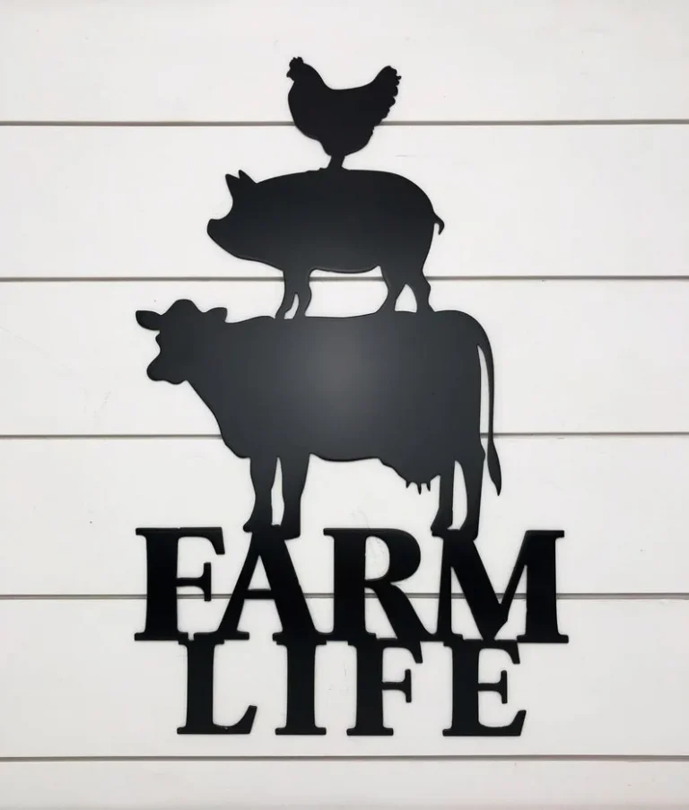 Farm Life Metal Sign, Metal Wall Art, Metal Signs, Home Decor, Farmhouse Decor, Gift Ideas, Custom, Cow Sign