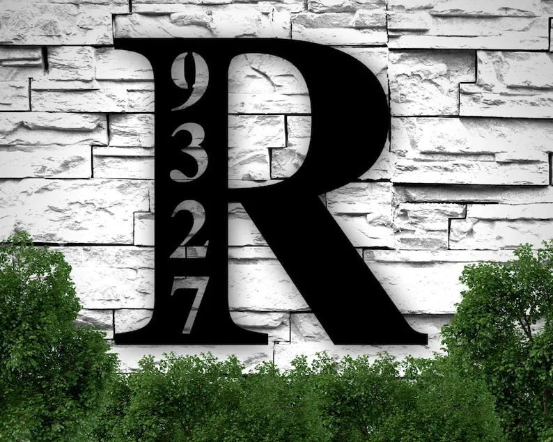 il_794xN.2011737648_9vu0.webp Custom Metal Address Sign, Last Name Letter, Address Plaque, Address Sign, Metal Address Sign, Metal Sign, Metal Letter Sign For Front Porch
