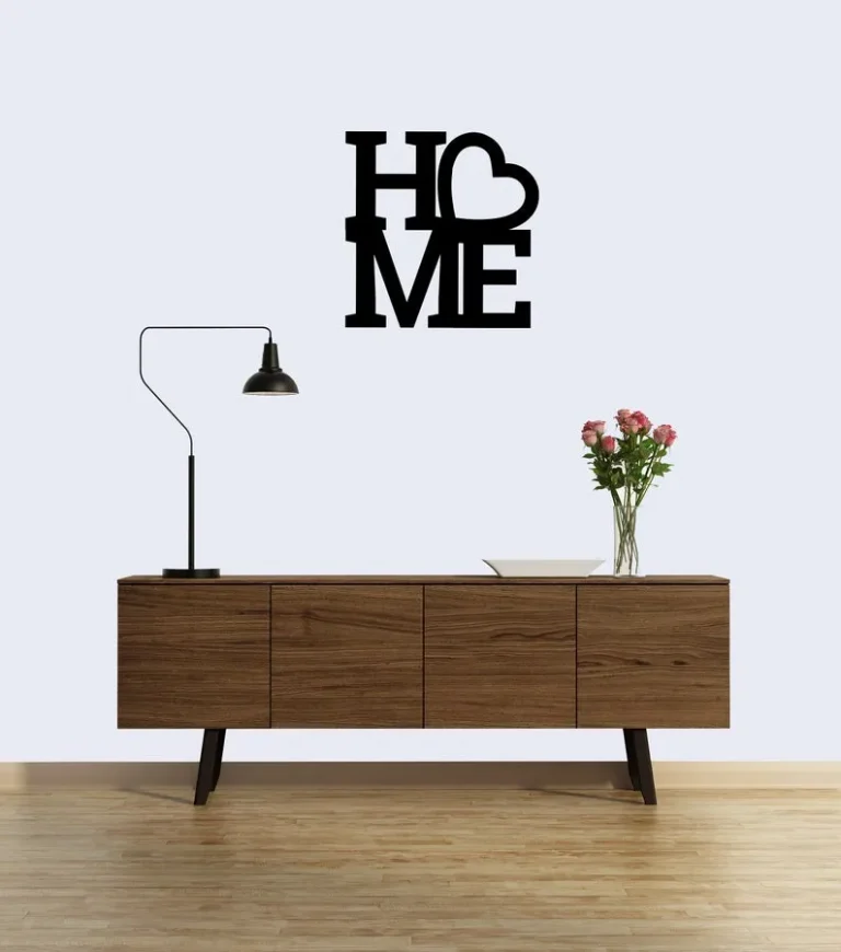 Iconic Home With Heart Graphic Laser Cut Solid Steel Decorative Home Accent Wall Sign Hanging