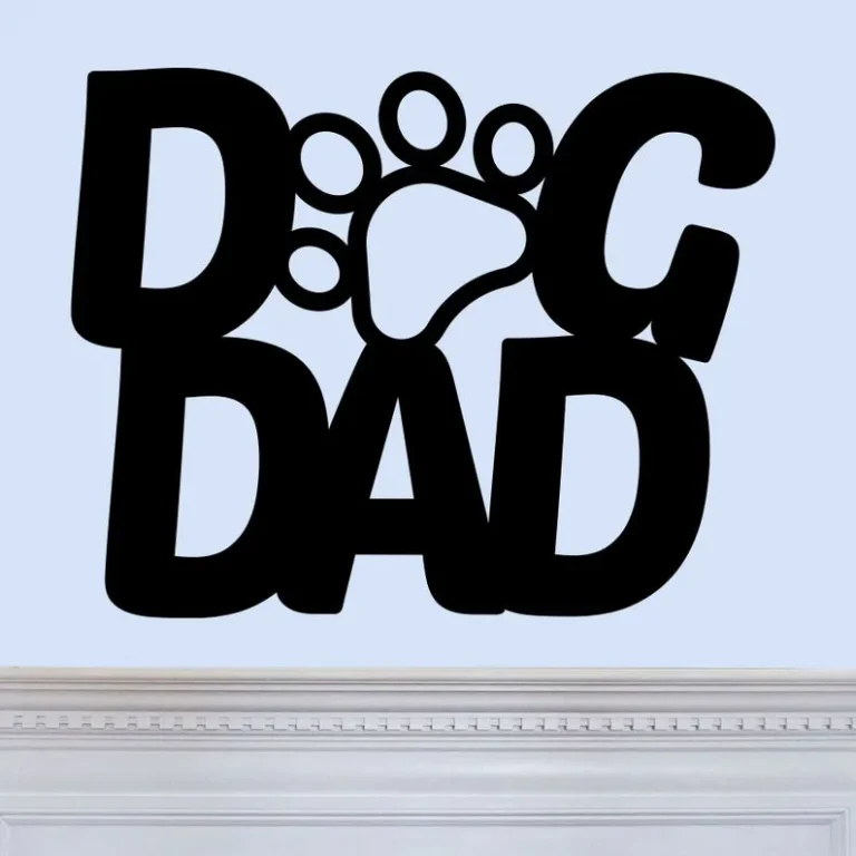 Dog Dag With Dog Paw Graphic Laser Cut Solid Steel Decorative Home Accent Wall Sign Hanging