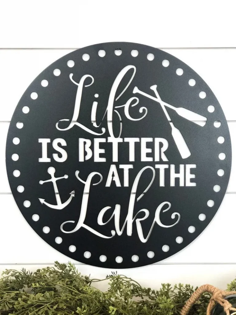 Life Is Better At The Lake Metal Art, Lake House Sign, Lake House Metal Word Sign, Lake House Decor, Summer Decor, Porch Decor