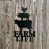 Farm Life Metal Sign, Metal Wall Art, Metal Signs, Home Decor, Farmhouse Decor, Gift Ideas, Custom, Cow Sign