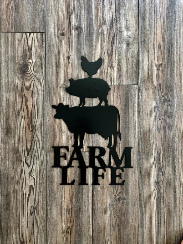 Farm Life Metal Sign, Metal Wall Art, Metal Signs, Home Decor, Farmhouse Decor, Gift Ideas, Custom, Cow Sign