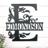Monogram Family Name Metal Sign, Custom Metal Family Name Sign, Wedding Gift, Name Sign, Front Door Wreaths, Metal Sign, Family Name