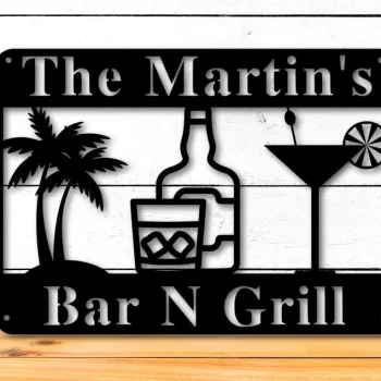 Personalized Metal Bar Sign, Custom Metal Sign Outdoor, Man Cave Signs Metal, Metal Signs Personalized Kitchen, Outdoor Kitchen Sign