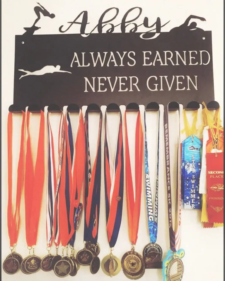 Swimmer Personalized Medal Holder, Swim Team Medal Holder, Champion Medal Holder,custom Trophy Holder