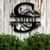 Last Name Metal Sign, Family Name Sign, Personalized Metal Wall Decor, Housewarming Gift, Welcome Sign For Front Porch, Metal Monogram Sign