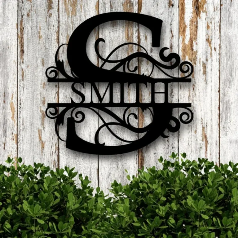 Last Name Metal Sign, Family Name Sign, Personalized Metal Wall Decor, Housewarming Gift, Welcome Sign For Front Porch, Metal Monogram Sign
