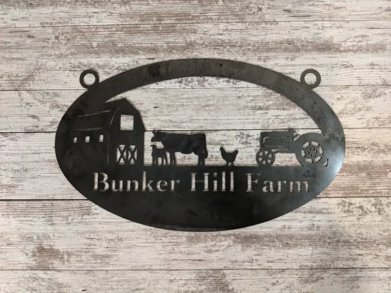 Farm Sign Or Ranch Sign, Personalized Sign With Your Name, Rustic Steel Personalized Gift, Cow Sign, Custom Metal Sign, Wall Decor