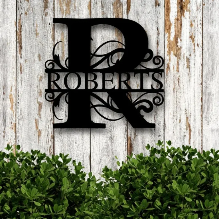 Last Name Metal Sign, Family Name Sign, Personalized Metal Wall Decor, Housewarming Gift, Welcome Sign For Front Porch, Metal Monogram Sign