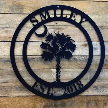 Monogram South Carolina Decor, Palmetto Tree Decor, South Carolina Sign, Sc State Tree Metal Sign, Handcrafted Metal Art, Door Decor,