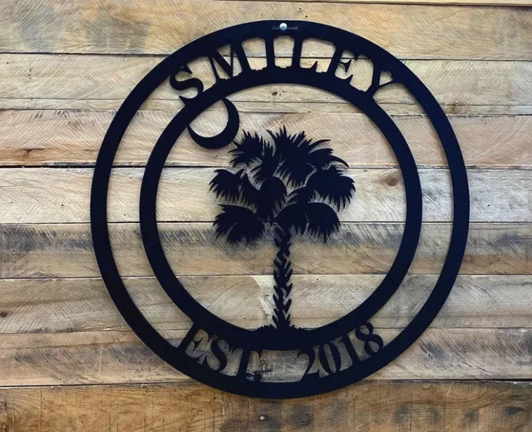 Monogram South Carolina Decor, Palmetto Tree Decor, South Carolina Sign, Sc State Tree Metal Sign, Handcrafted Metal Art, Door Decor,
