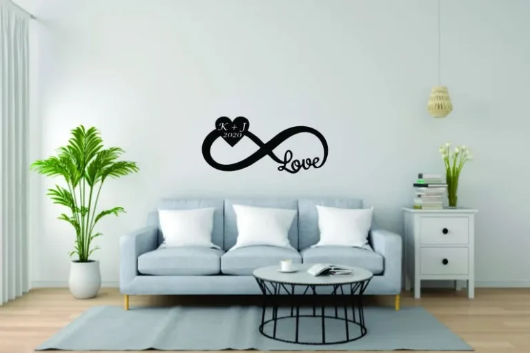 Personalized Infinity Heart Metal Wall Art Hanging