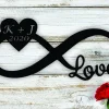 Personalized Infinity Heart Metal Wall Art Hanging