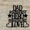 Dad A Sons First Hero A Daughters First Love, Metal Monogram, Metal Wall Decor, Metal Quote, Housewarming Gift, Christmas Gift