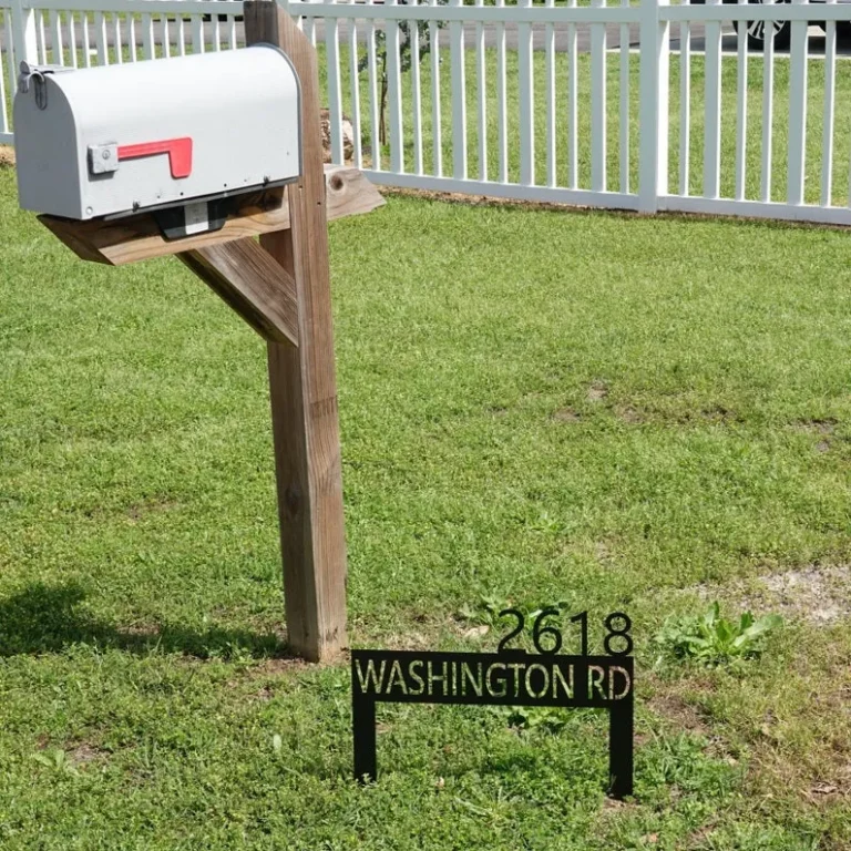 Lawn Address Monogram Metal Sign, Custom Address Sign, Address Sign